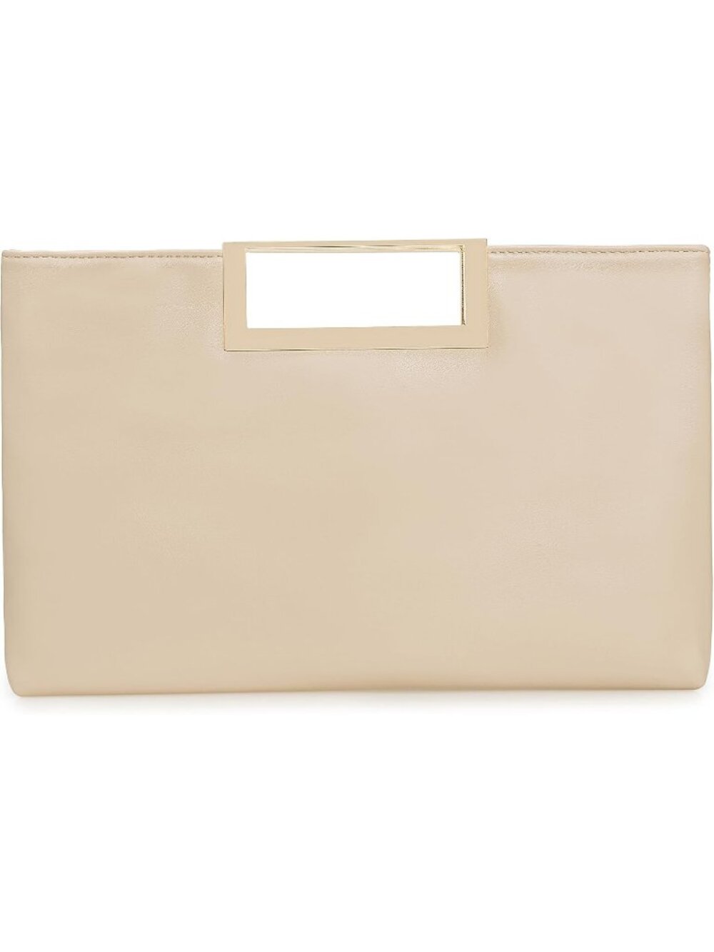 Women's Beige PU leather Evening Clutch Handbag Stylish Convertible Purse